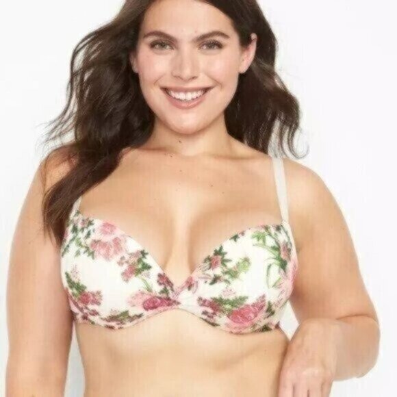 NWT Cacique Lane Bryant Max Boost Plunge Bra - Botanical Floral - Picture 4 of 4